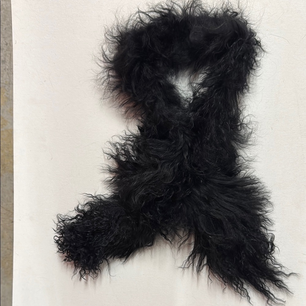 Funky Boho Black Fur Neck Scarf